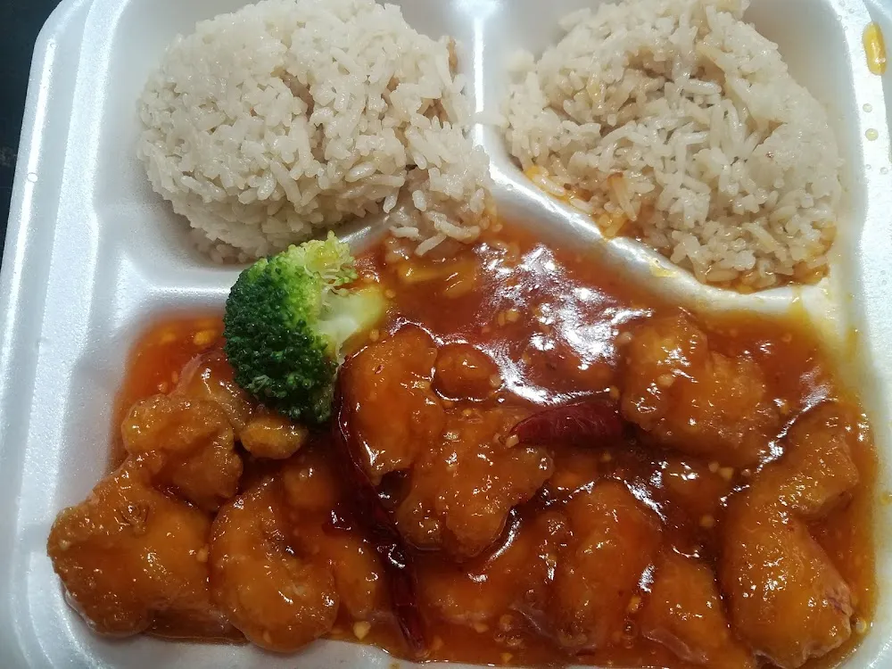 General TSO Chicken with Fried Rice